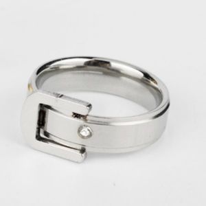 💖 Size 8 1/2 Hypoallergenic Stainless Steel Buckle Ring NEW